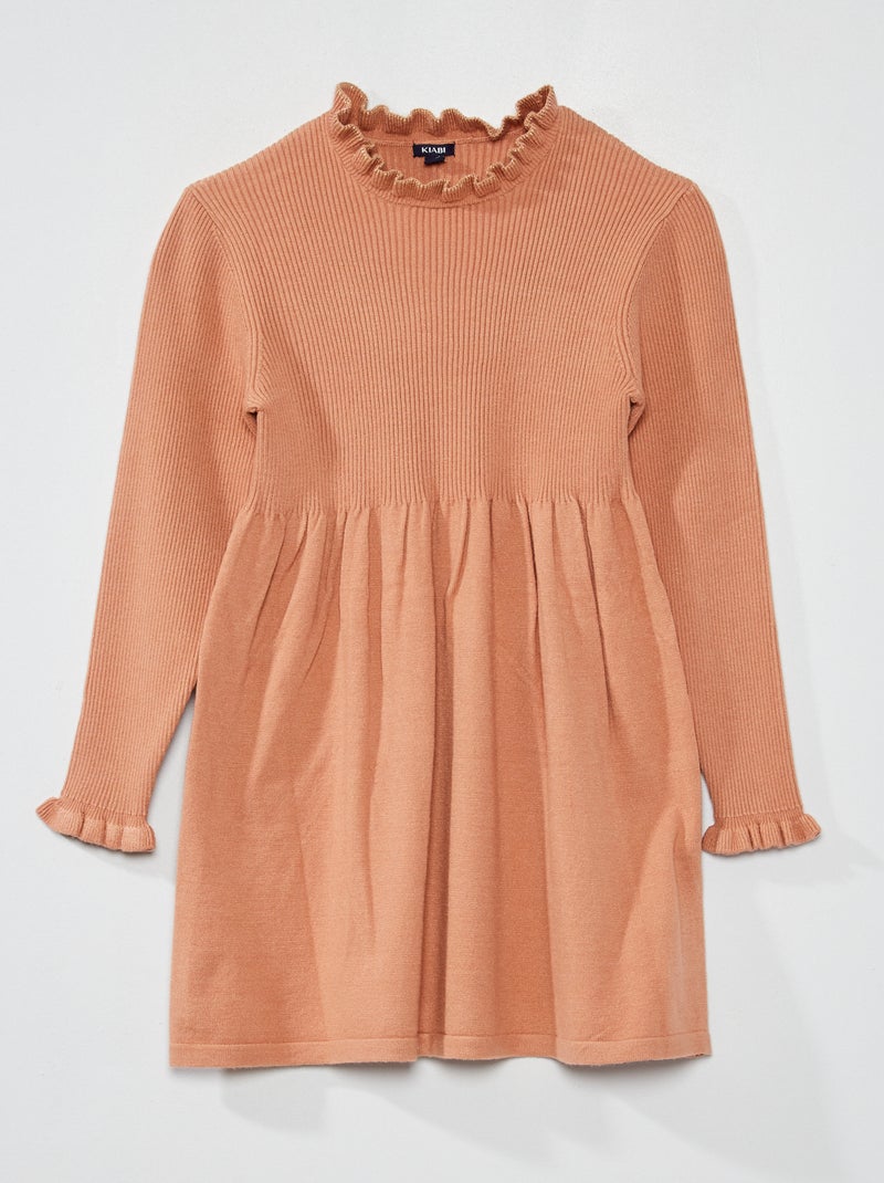 Vestido em malha nervurada ROSA - Kiabi