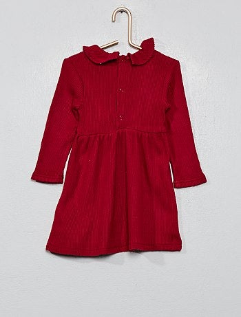 Vestido em malha nervurada - Kiabi