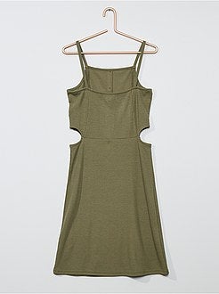 Vestido em malha nervurada - Kiabi