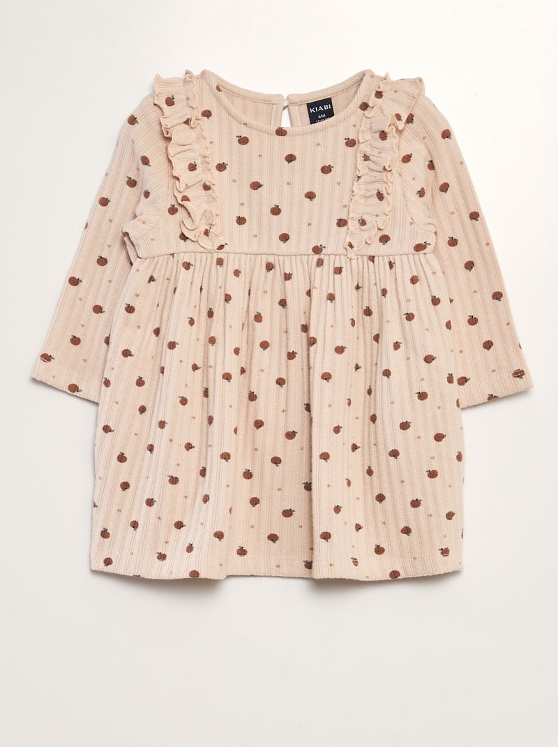 Vestido em malha peluche ROSA - Kiabi