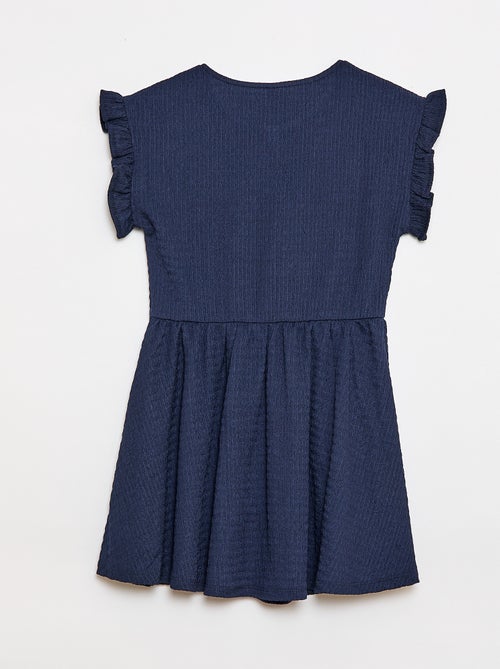 Vestido em malha waffle com botões na frente - Kiabi