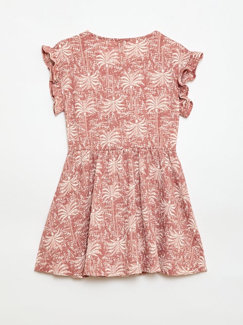Vestido em malha waffle com botões na frente - Kiabi