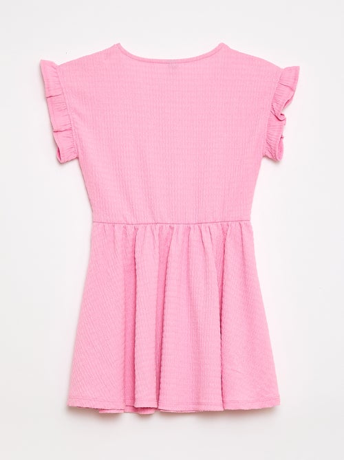 Vestido em malha waffle com botões na frente - Kiabi