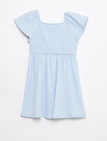 Vestido em malha waffle liso