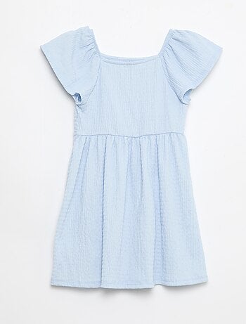 Vestido em malha waffle liso