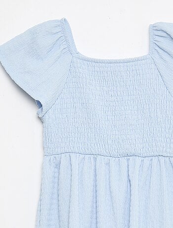 Vestido em malha waffle liso