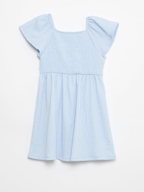 Vestido em malha waffle liso - Kiabi