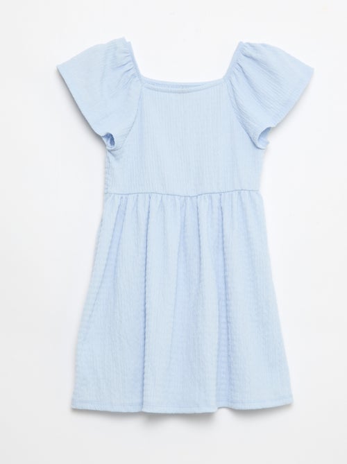Vestido em malha waffle liso - Kiabi