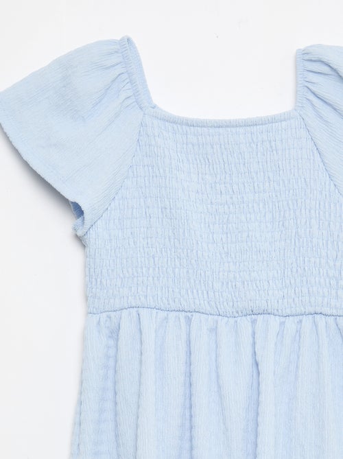 Vestido em malha waffle liso - Kiabi