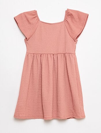 Vestido em malha waffle liso