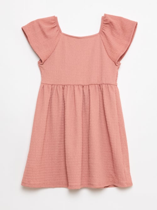 Vestido em malha waffle liso - Kiabi