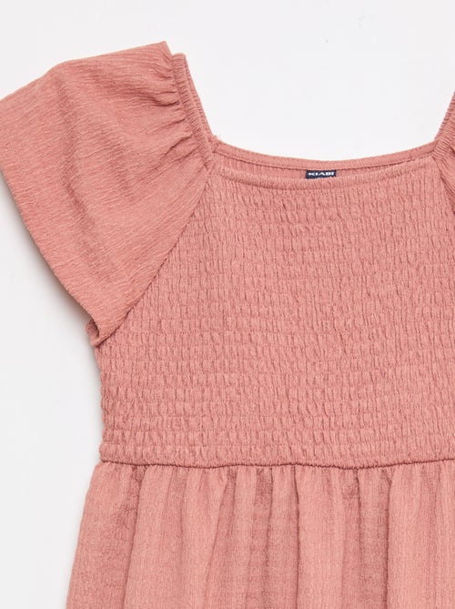 Vestido em malha waffle liso - Kiabi