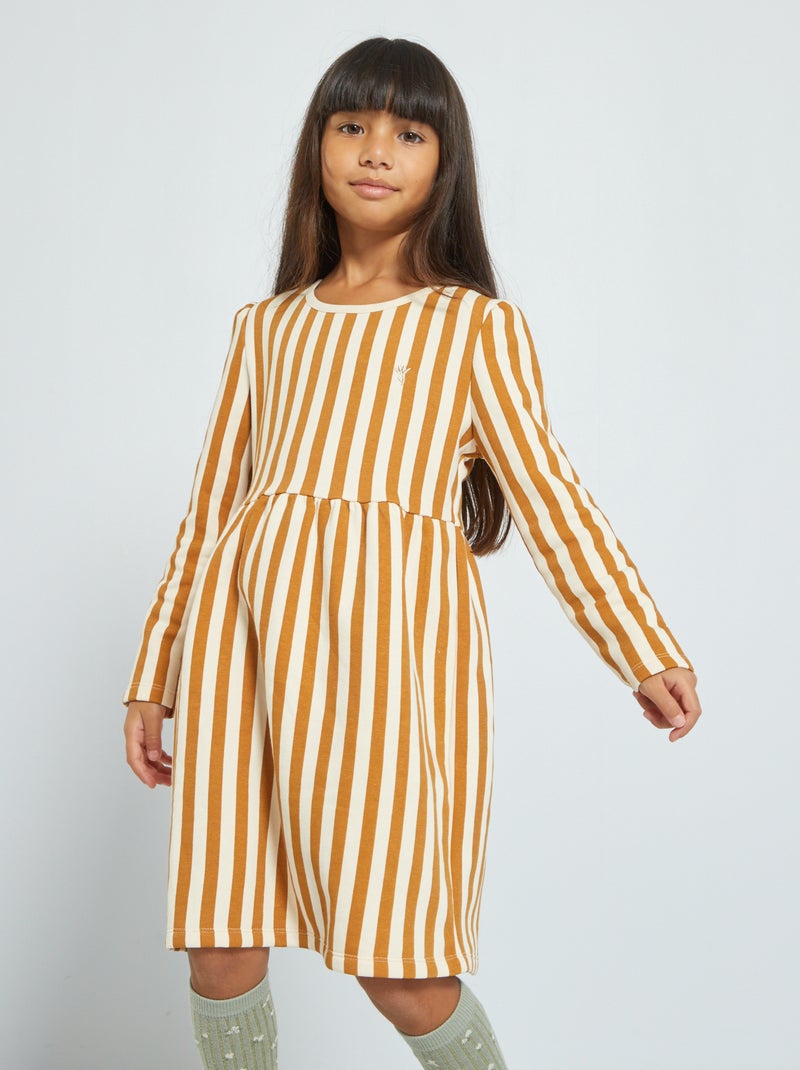 Vestido em moletão - bege BEGE - Kiabi
