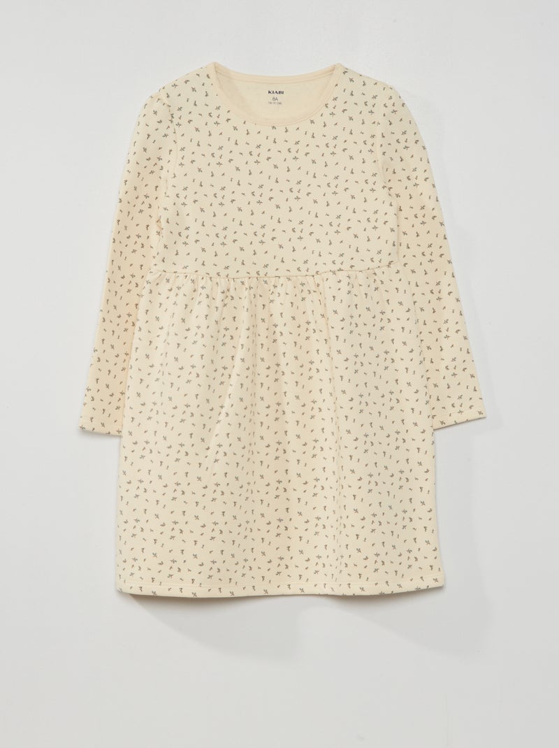 Vestido em moletão - branco BRANCO - Kiabi