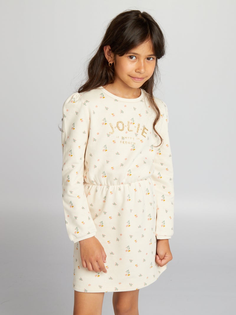 Vestido em moletão BEGE - Kiabi