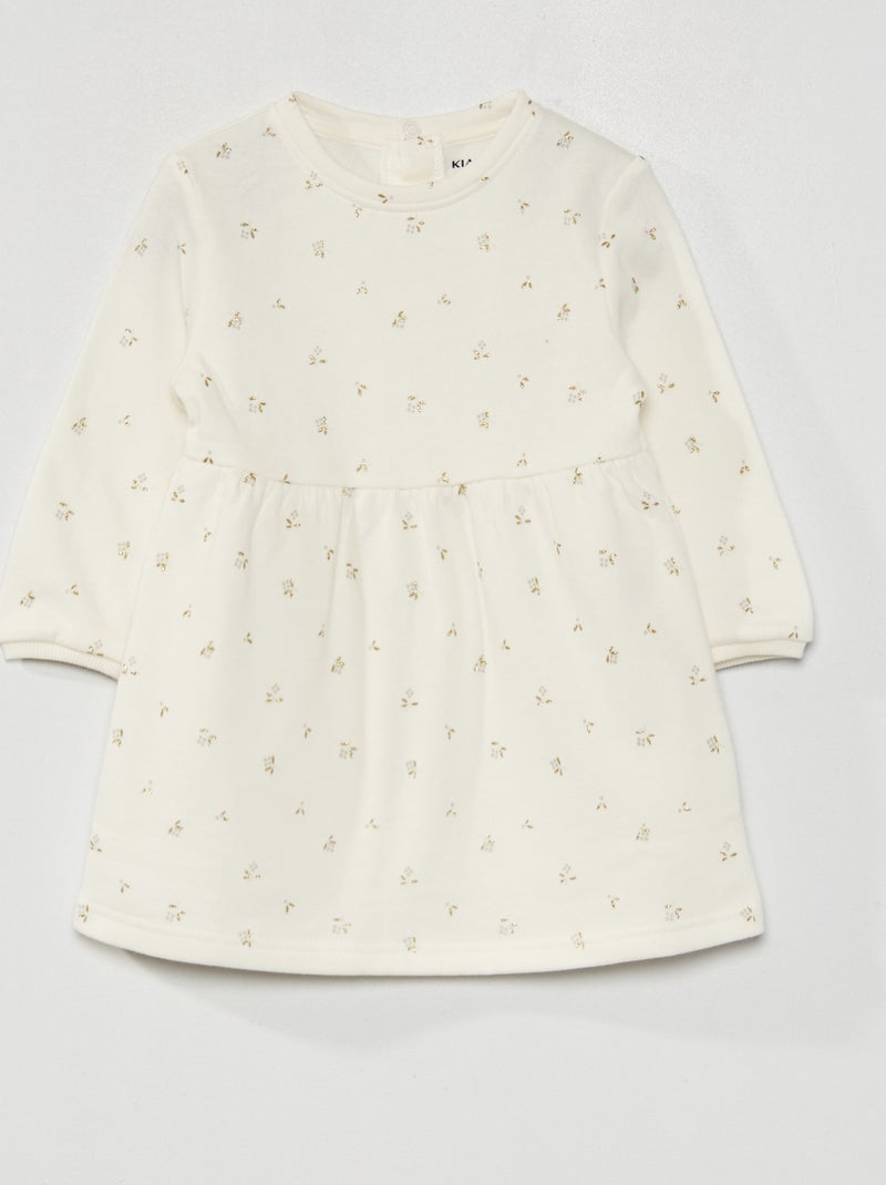 Vestido em moletão BRANCO - Kiabi