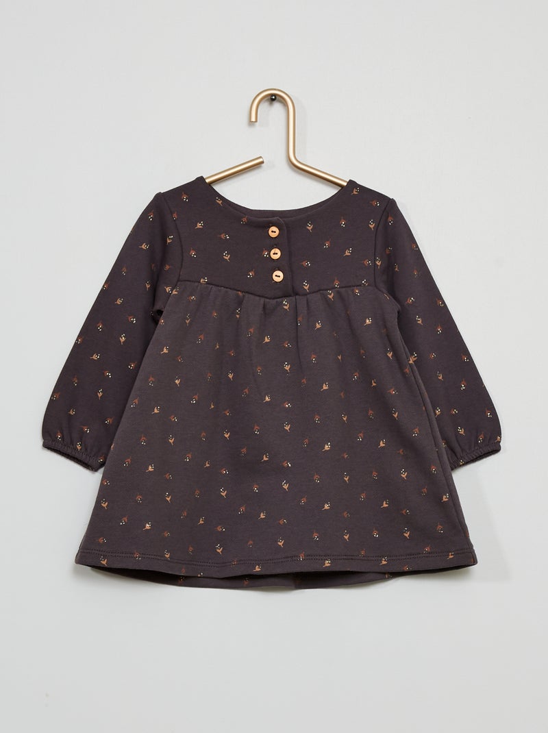 Vestido em moletão CINZA - Kiabi
