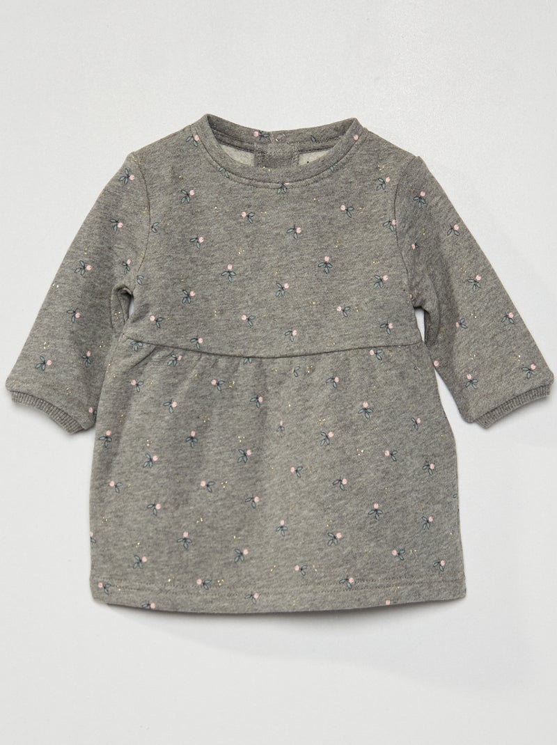 Vestido em moletão CINZA - Kiabi