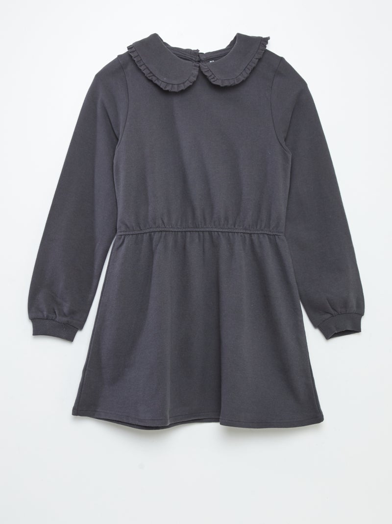 Vestido em moletão PRETO - Kiabi