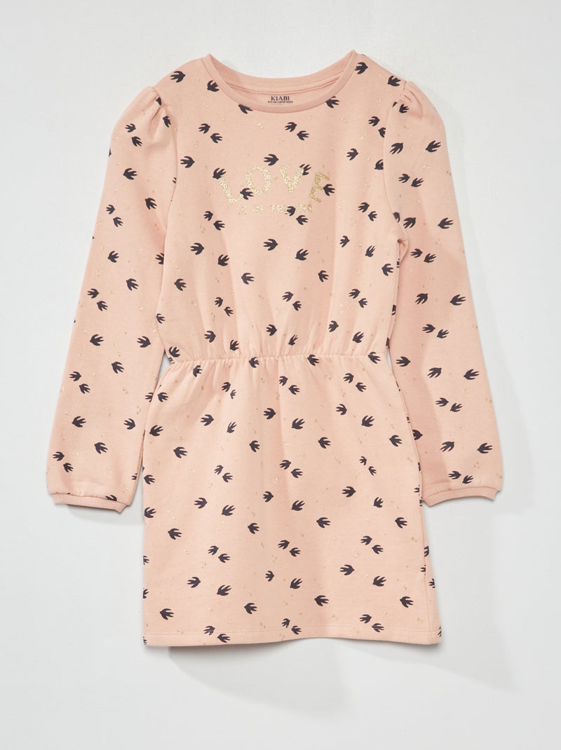 Vestido em moletão ROSA - Kiabi