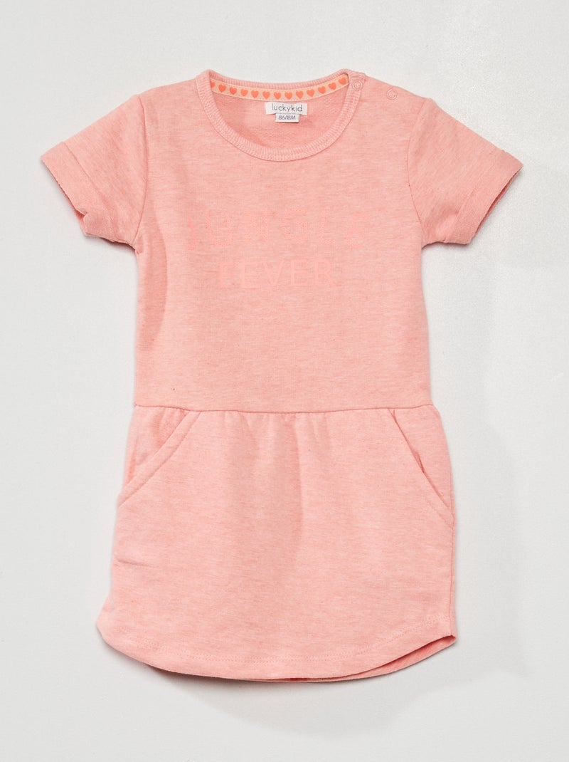 Vestido em moletão Rosa - Kiabi
