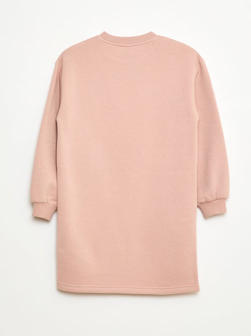 Vestido em moletom com aplicação de lantejoulas brilhantes - Kiabi