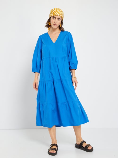 Vestido em popelina - Kiabi