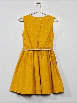 Vestido em popelina com costas abertas - Kiabi