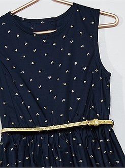 Vestido em popelina com costas abertas - Kiabi