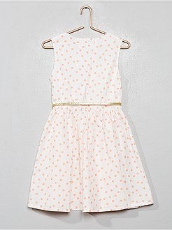 Vestido em popelina com costas abertas - Kiabi