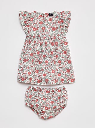 Vestido em popelina + cuecas - 2 peças
