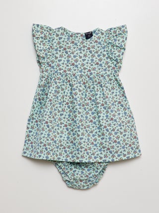Vestido em popelina + cuecas - 2 peças