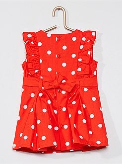 Vestido em popelina estampado - Kiabi