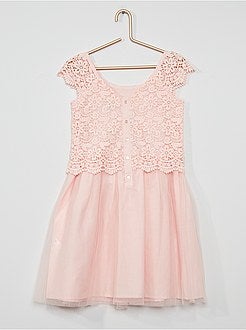 Vestido em renda e tule - Kiabi