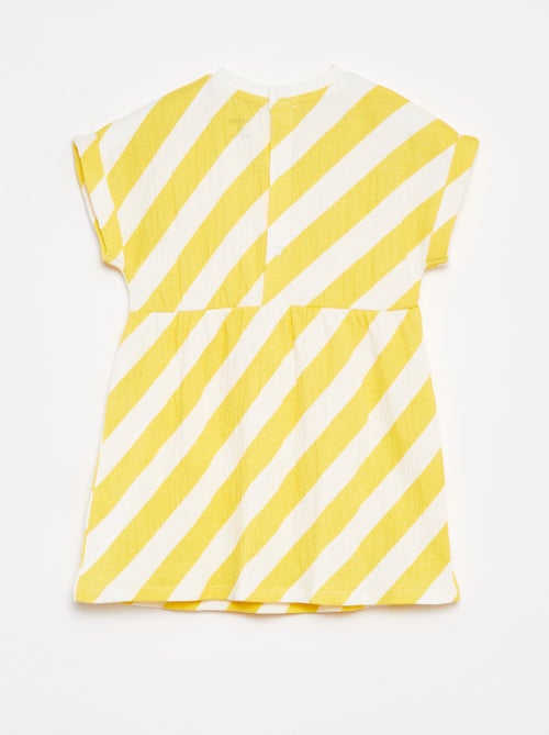 Vestido em tecido crepe com abertura com molas de pressão atrás - Kiabi