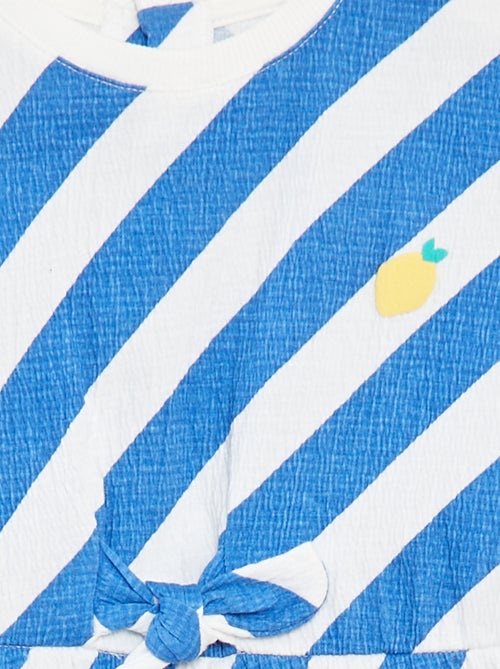 Vestido em tecido crepe com abertura com molas de pressão atrás - Kiabi