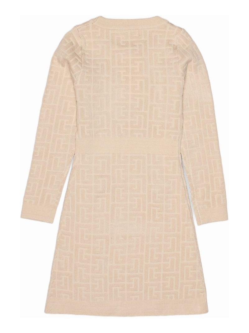 Vestido em tecido estampado - Kids Star Creme - Kiabi