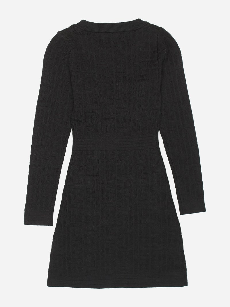 Vestido em tecido estampado - Kids Star Preto - Kiabi