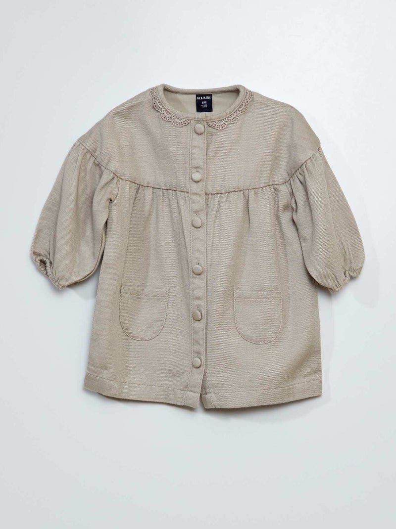 Vestido em tencel BEGE - Kiabi