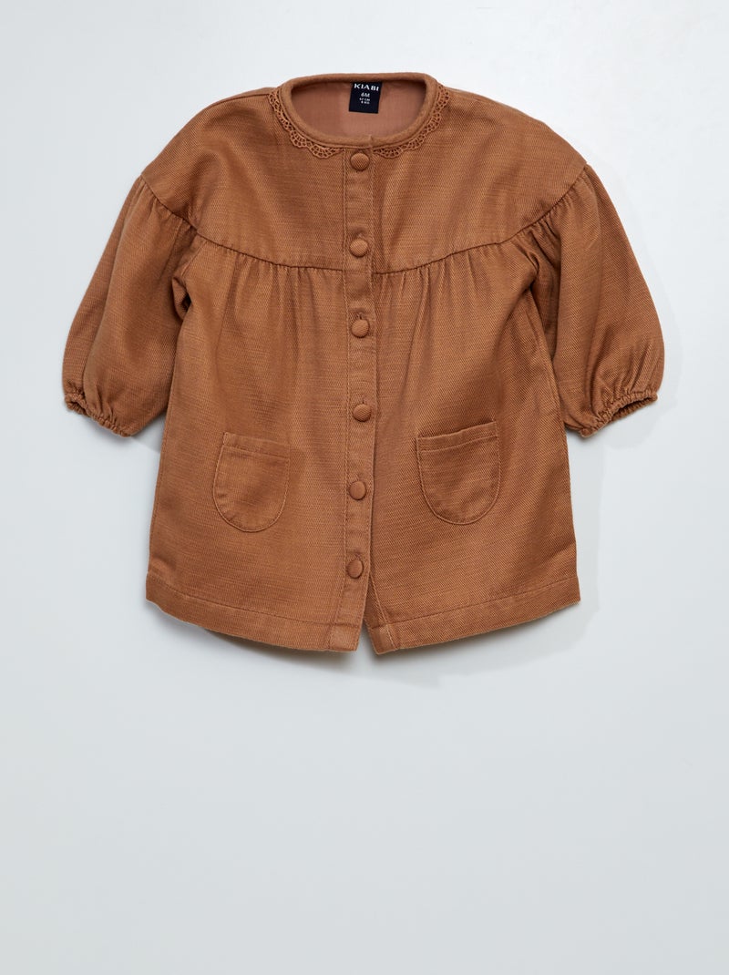 Vestido em tencel CASTANHO - Kiabi