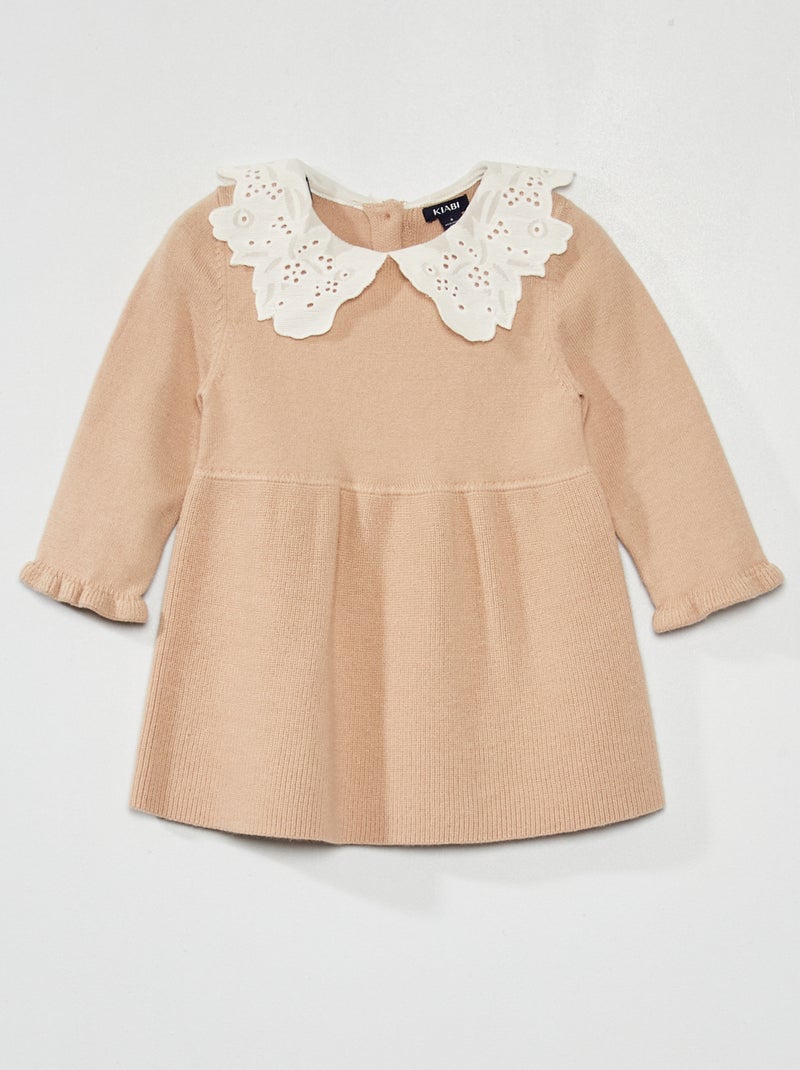 Vestido em tricô BEGE - Kiabi