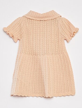 Vestido em tricô com gola claudine