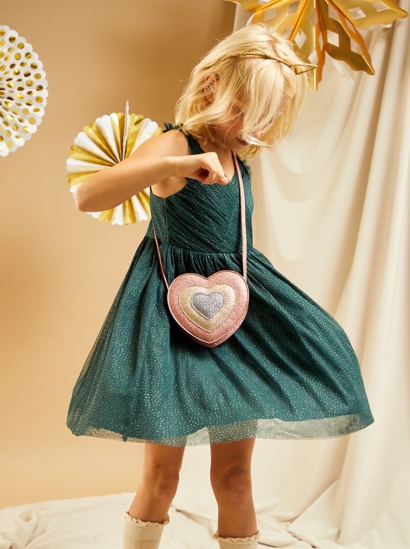Vestido em tule com brilhante - verde VERDE - Kiabi