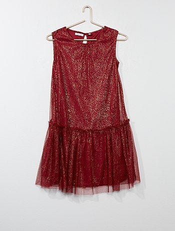 Menina 3-12 anos - Vestido em tule com brilhantes - Kiabi