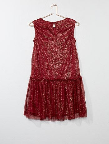 Menina 3-12 anos - Vestido em tule com brilhantes - Kiabi