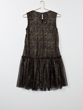 Menina 3-12 anos - Vestido em tule com brilhantes - Kiabi