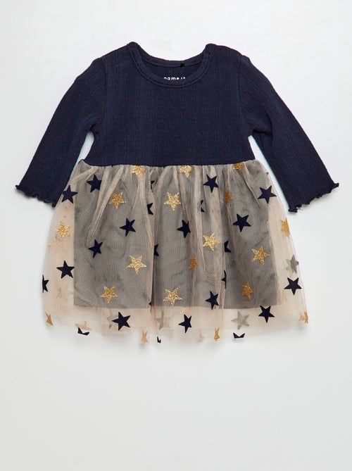 Vestido em tule com estrelas - Kiabi