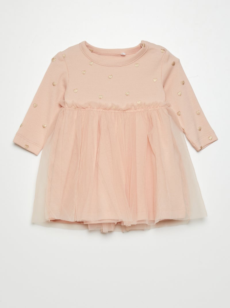 Vestido em tule ROSA - Kiabi