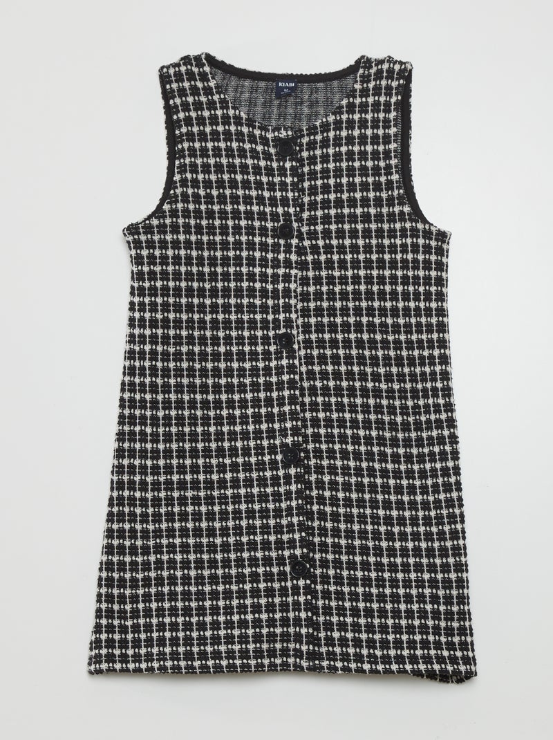 Vestido em tweed PRETO - Kiabi