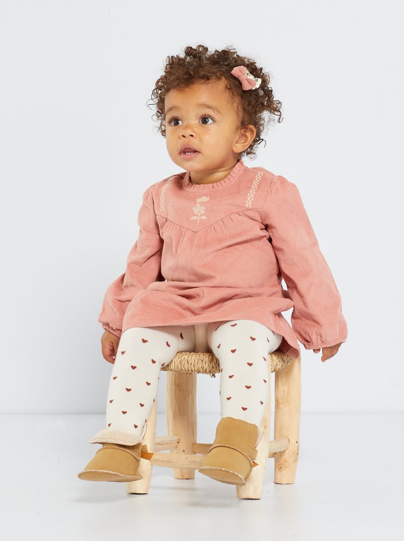 Vestido em veludo estilo boémio ROSA - Kiabi